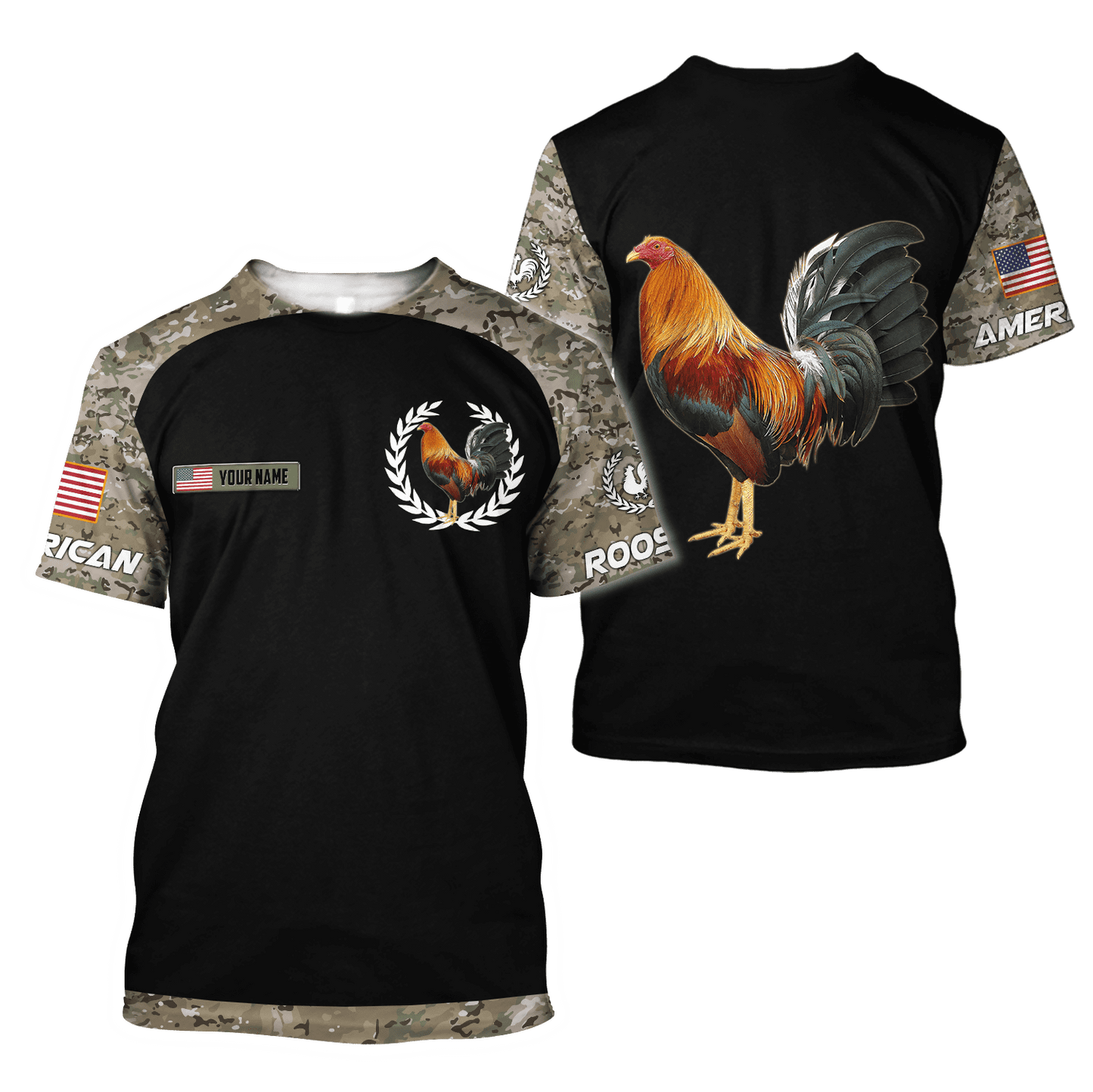 Personalized American Rooster 3D Printed Unisex Shirt