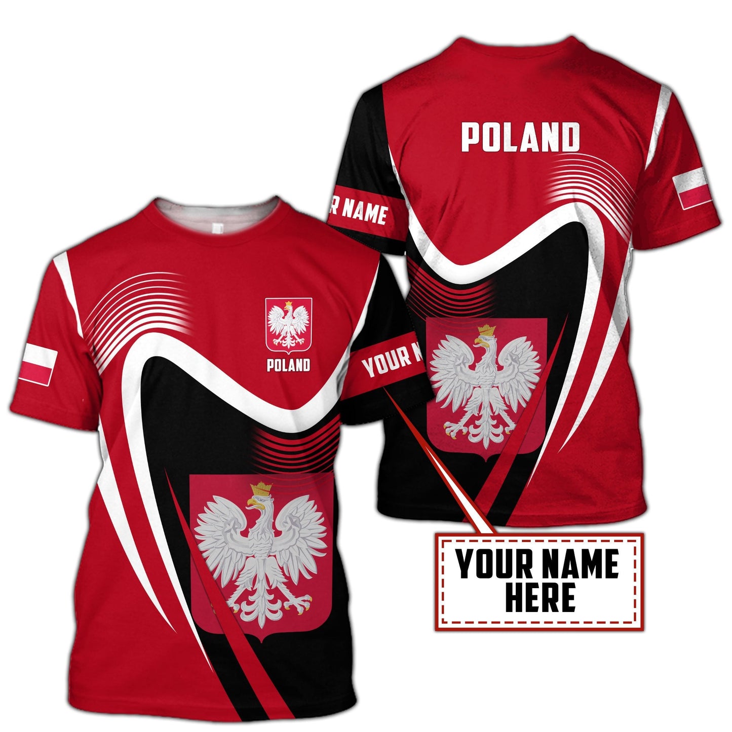 Personalized Polska 3D All Over Printed Unisex Hoodie