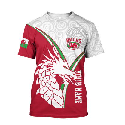 Premium Personalized 3D Printed Wales Dragon Shirts MEI