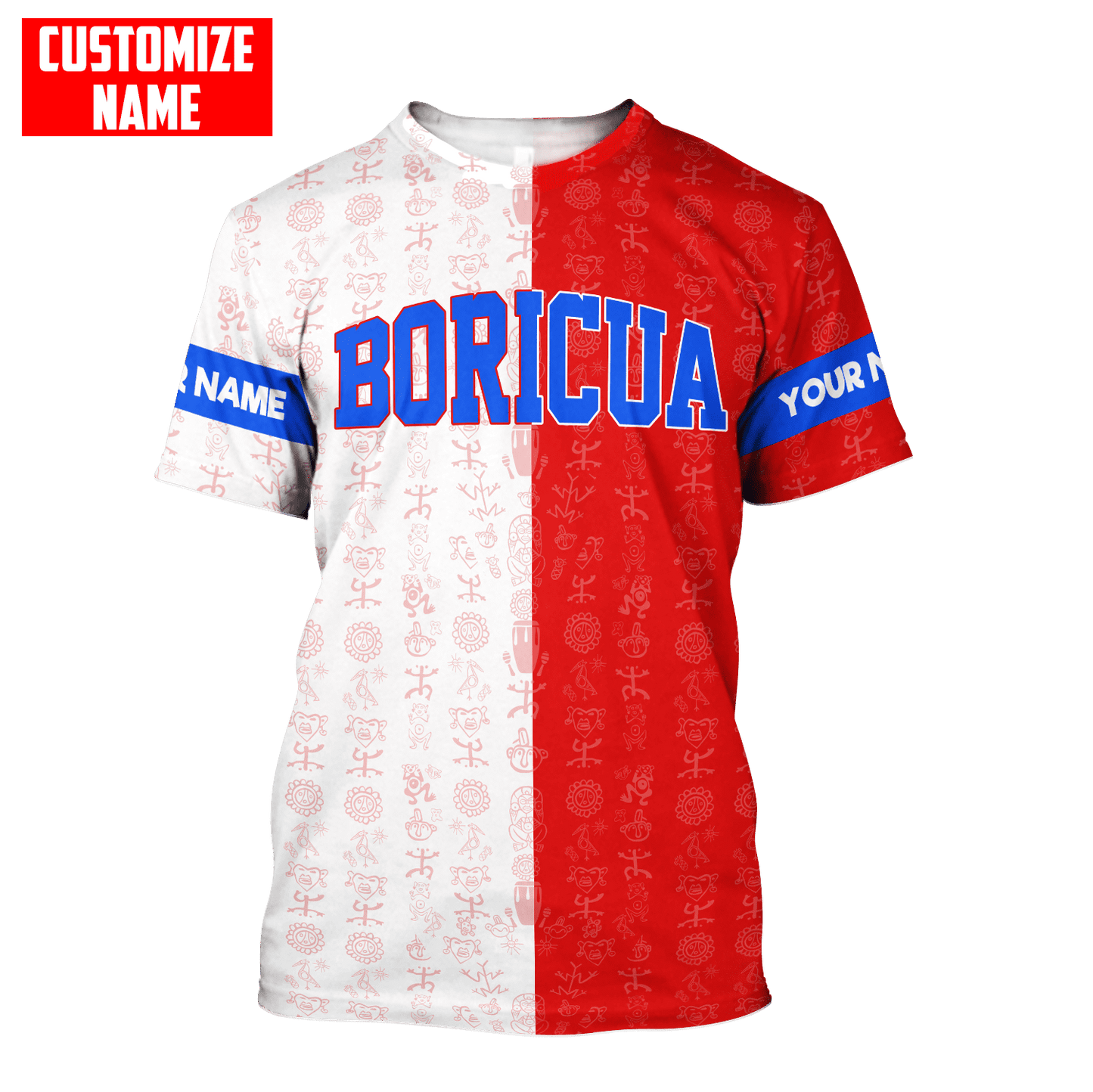 Customize Name Puerto Rico Combo T-Shirt / Board Short