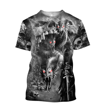 Premium All Over Printed Dragon Skull Shirts MEI
