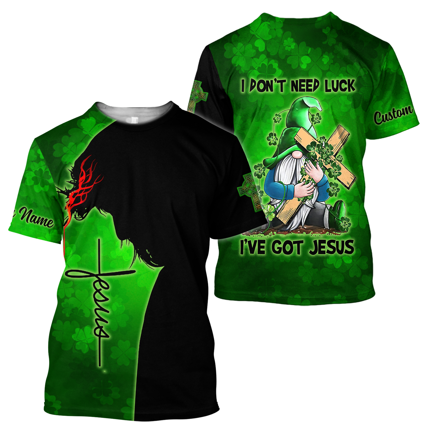 Irish Jesus 3D All Over Printed Unisex Shirts For Men And Women