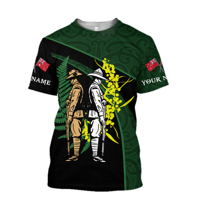 Tmarc Tee Anzac day custom name the ode Australia and Kiwi 3D print shirt