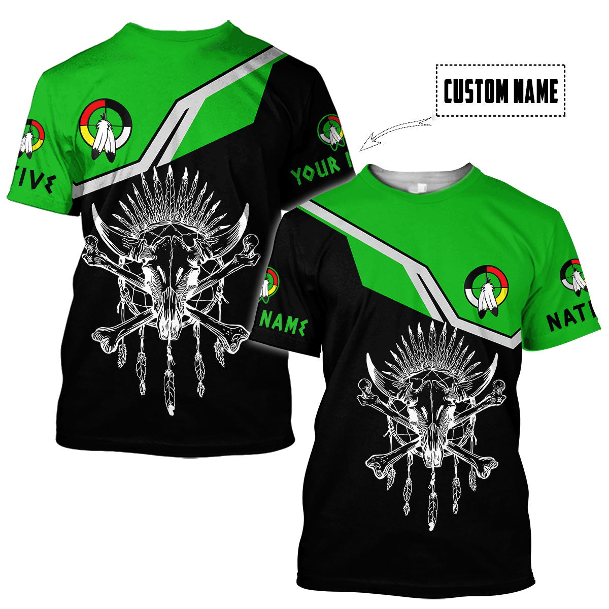 Personalized Name Native American Culture 3D All Over Printed Unisex Shirts