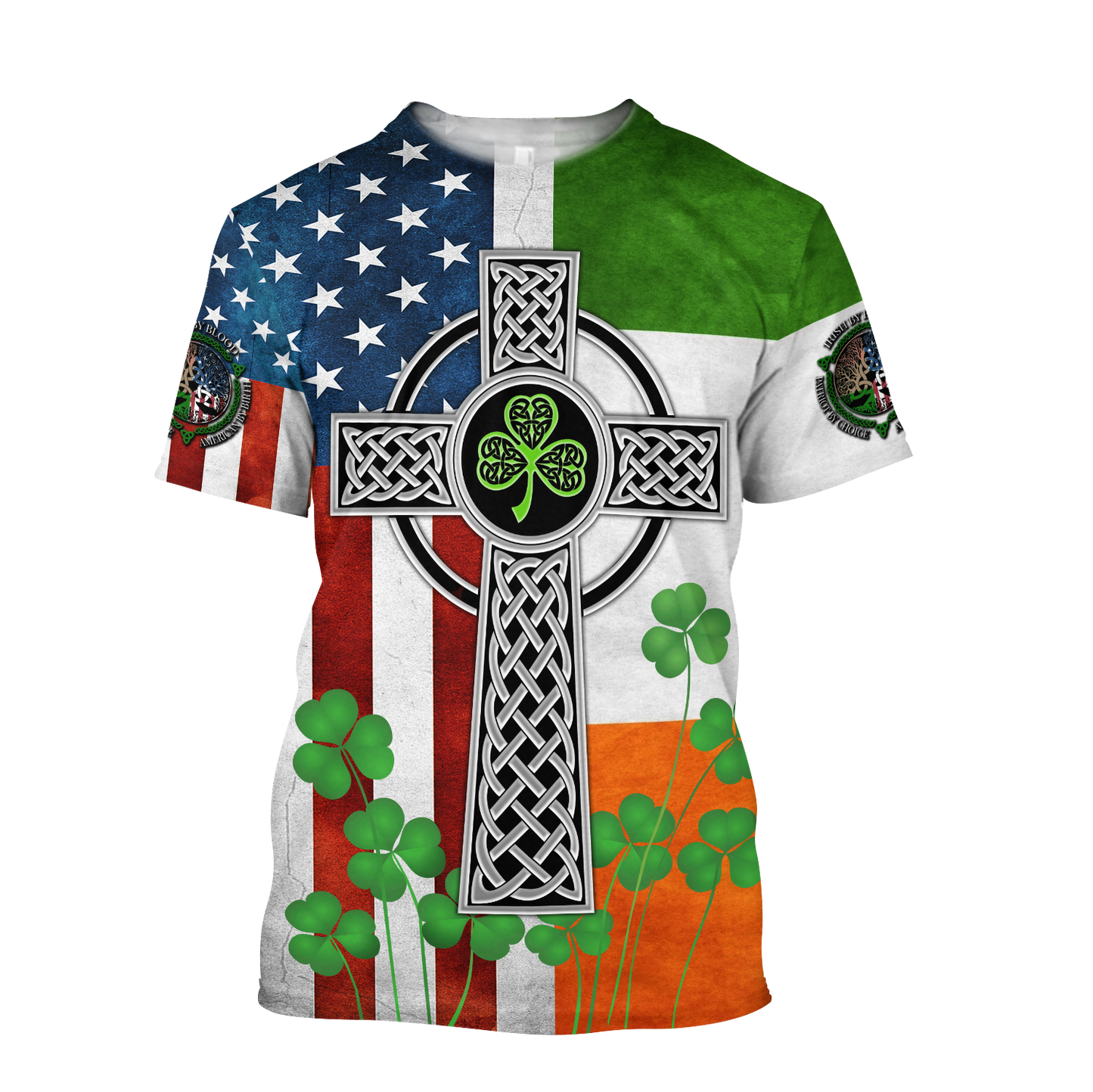 Irish Celtic Knot Cross St.Patrick day 3D Design print shirts