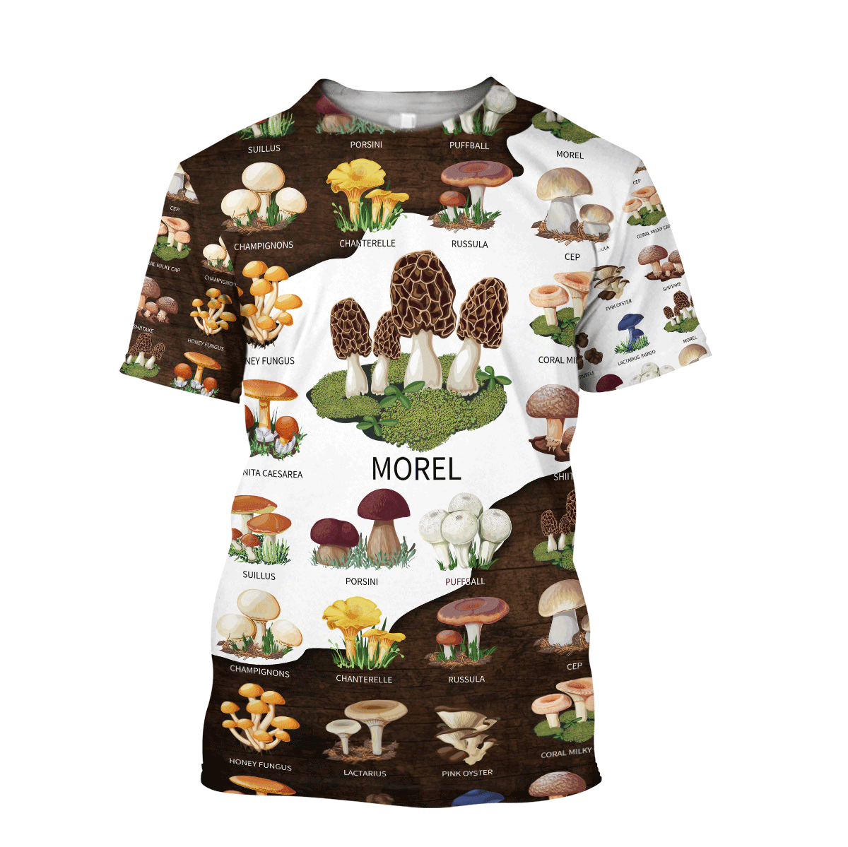 Edible mushroom hunting world 3d print shirts