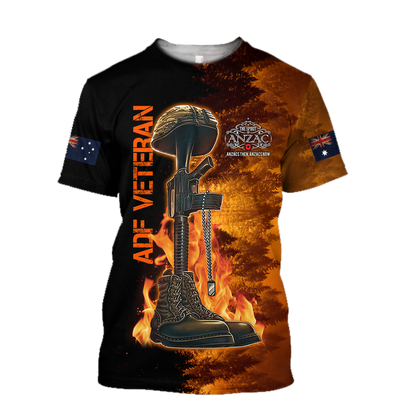 Honor the fallen ADF Veteran 3D print shirts