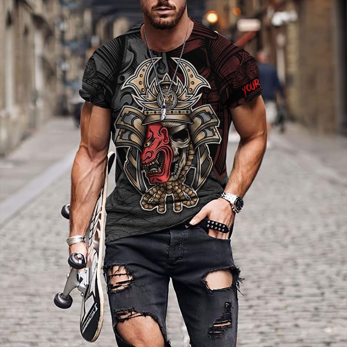 Premium Personalized 3D Printed Oni Samurai Shirts