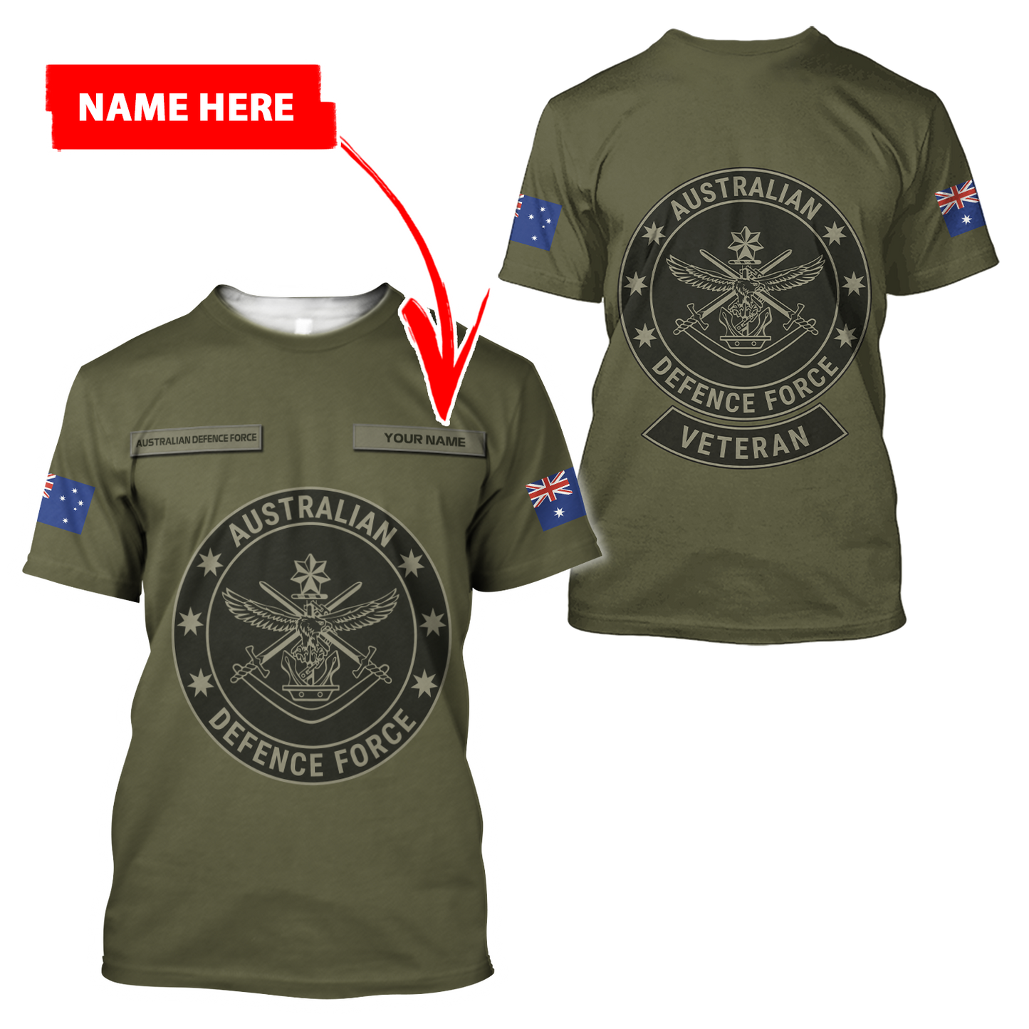 Personalized Australian Defence Force ADF Veteran 3D All Over Printed Unisex Hoodie
