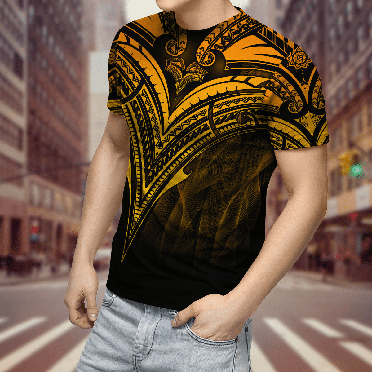 Polynesian Golden Tattoo Unisex Shirts ML