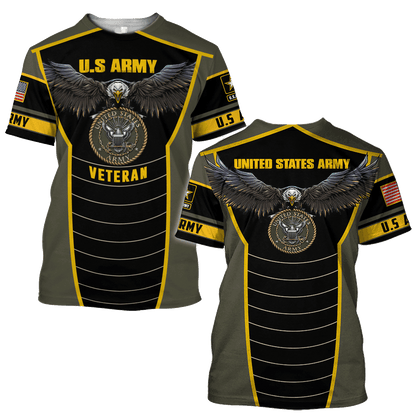 U.S Army veteran Eagle Pride design 3d print shirts Proud Military