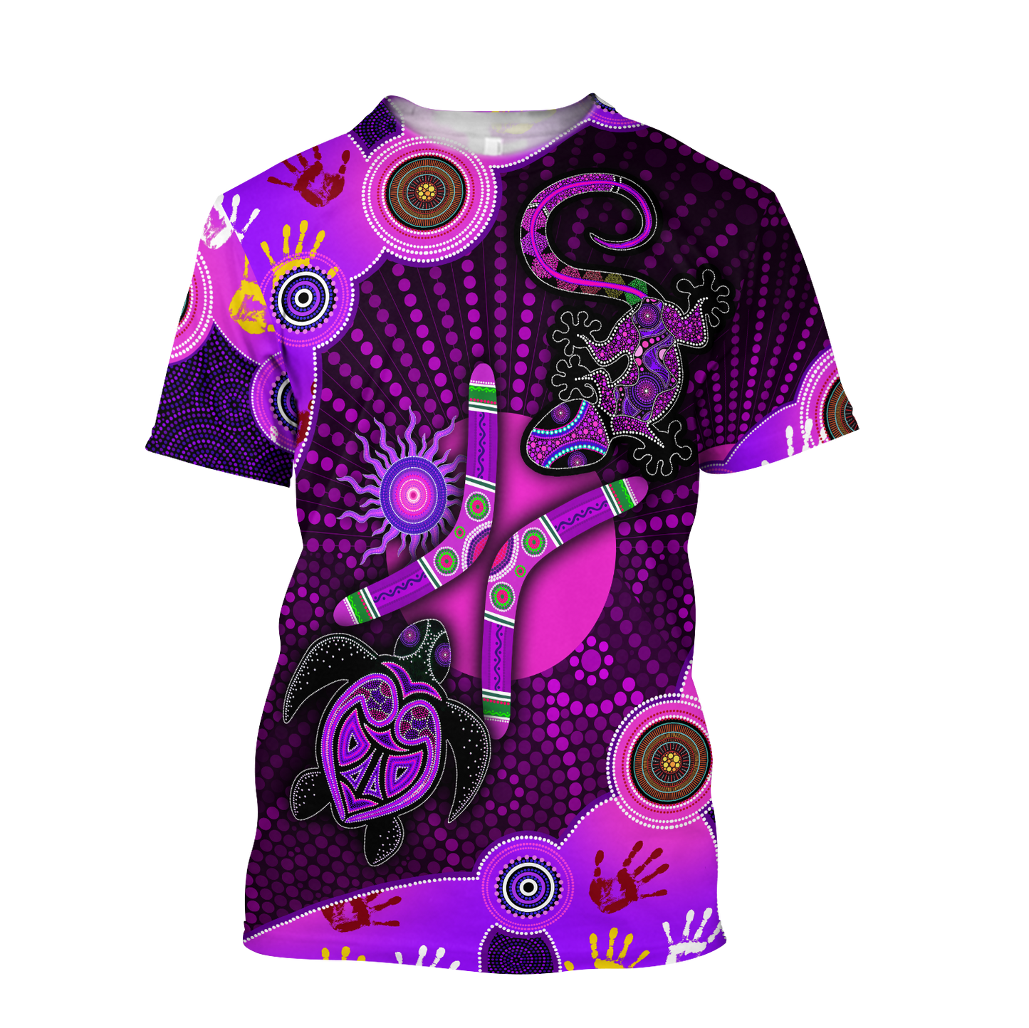 Aboriginal Naidoc Week 2021 Purple Turtle Lizard Sun 3D print shirts