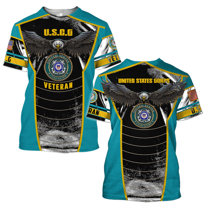 U.S Coast Guard veteran Eagle Pride design 3d print shirts Proud Military