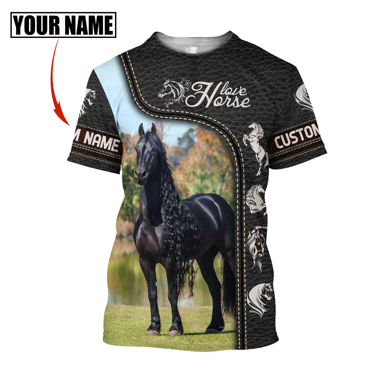 Personalized Name Premium Horse 3D All Over Printed Unisex Shirts CB