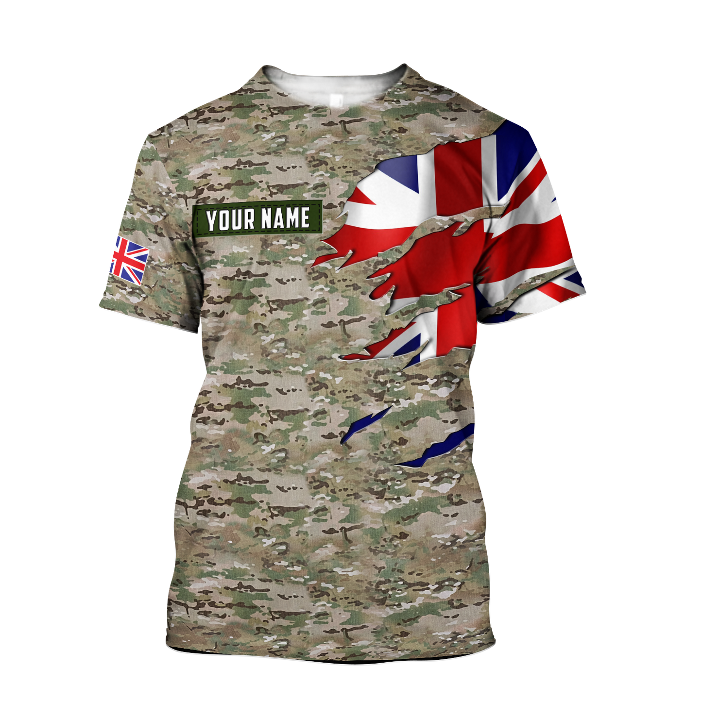 Tmarc Tee Remembrance UK in my heart Camo 3D print shirts