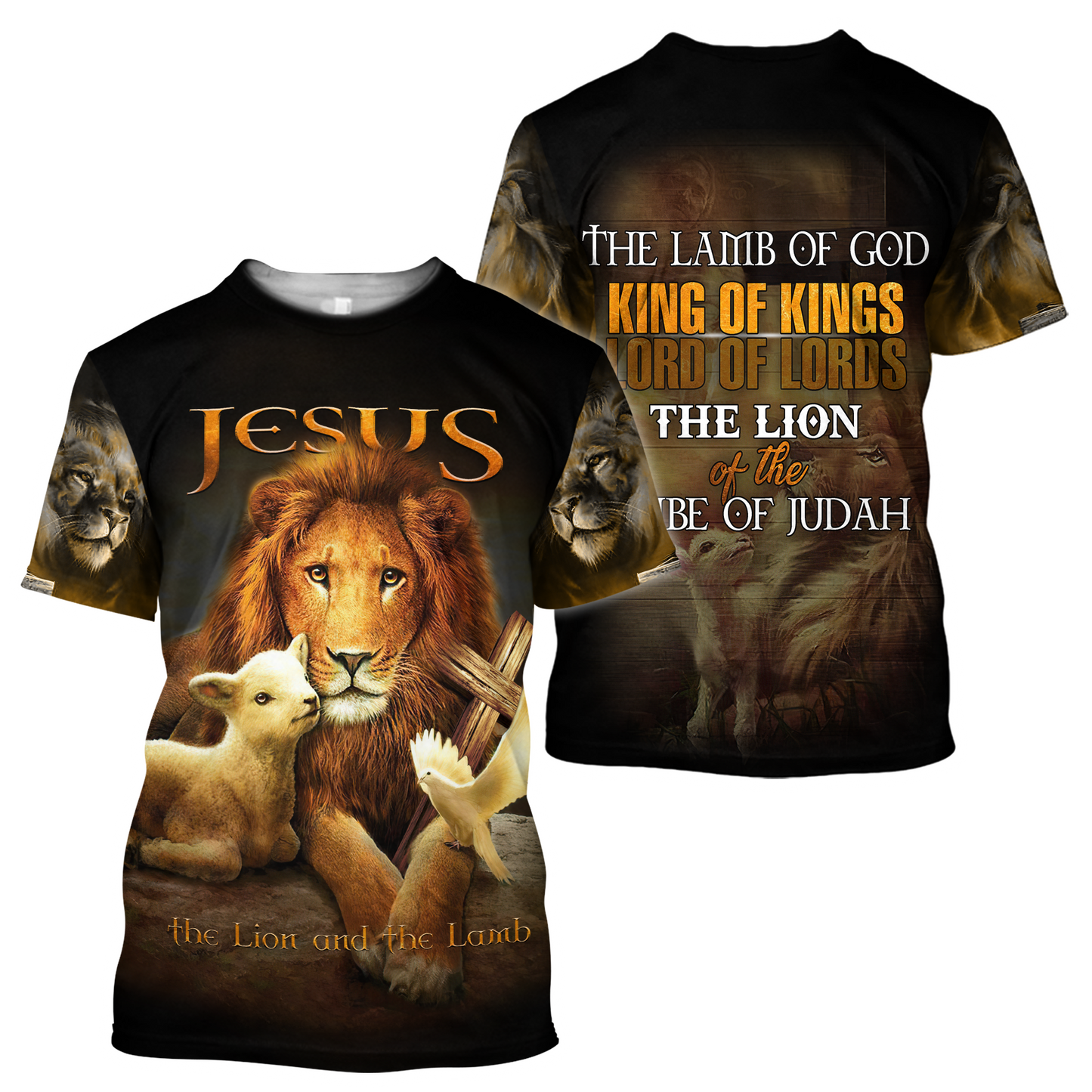 Jesus - The Lion And The Lamb 3D All Over Printed Shirts