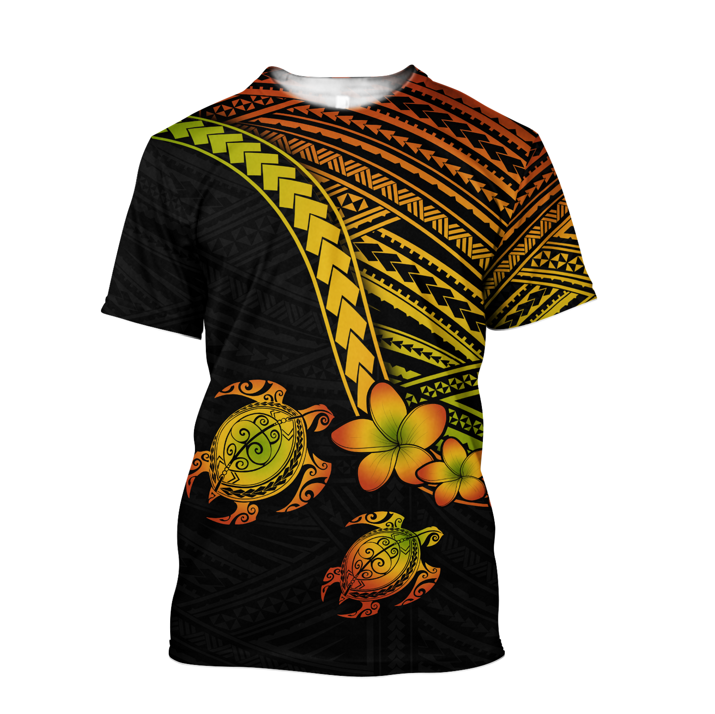 Polynesian Habiscus Turtle Hawaii 3D Unisex Hoodie
