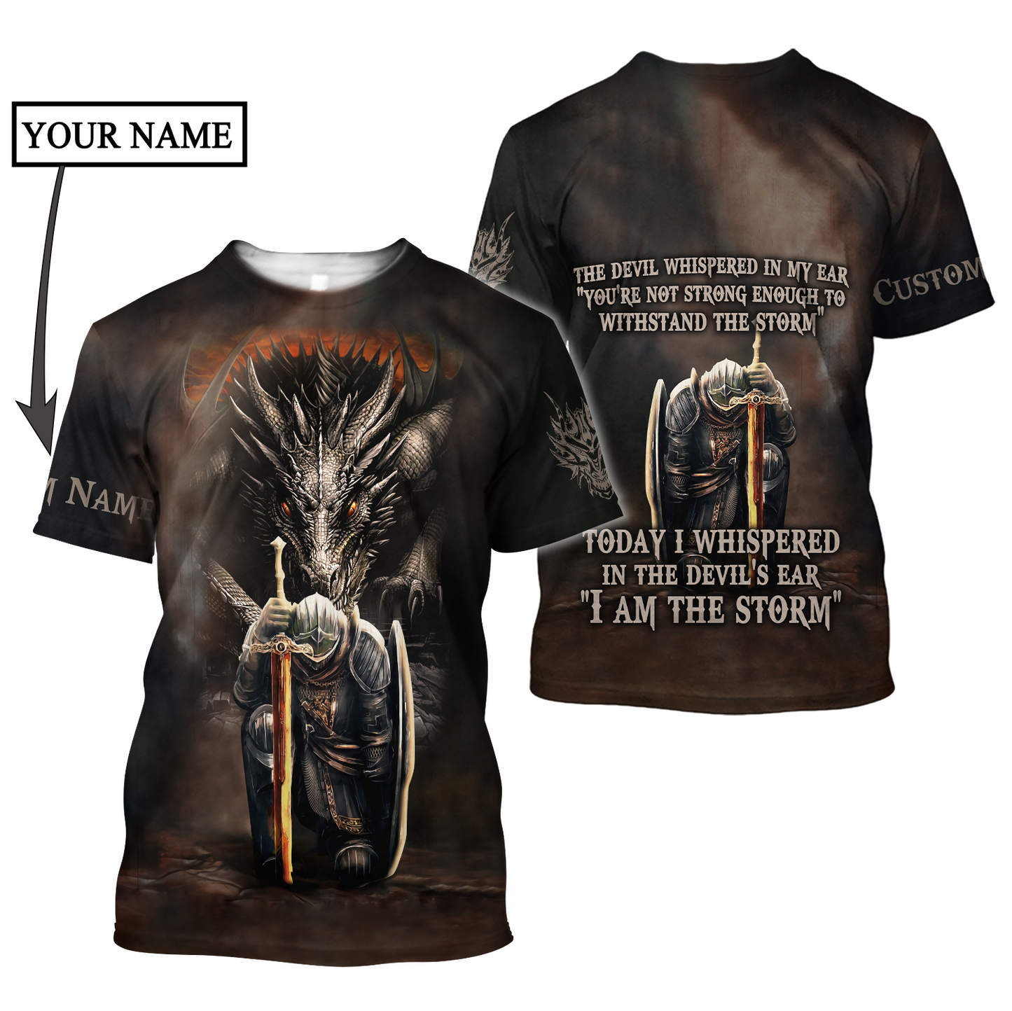 Dragon Knight Templar God Today I Whispered 3D Hoodie Shirt For Men And Women Custom Name Ver2