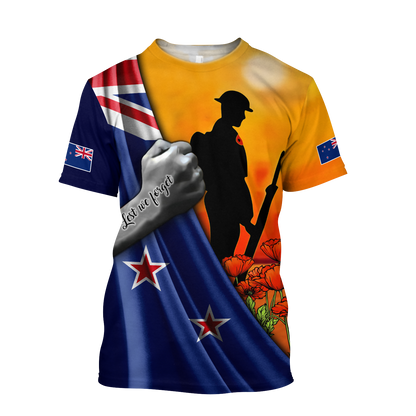 Lest we forget New Zealand Veteran 3D print shirt