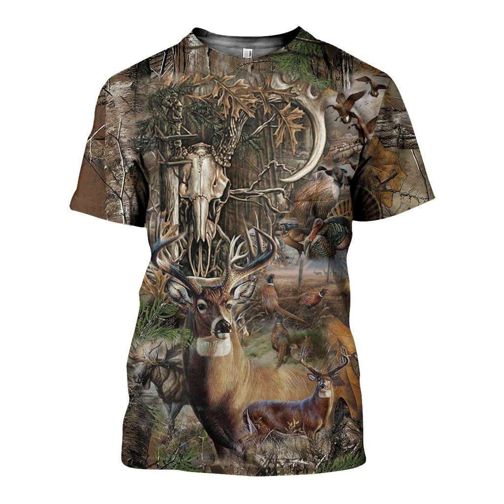 Premium Deer Hunting for Hunter Light Brown Camo 3D Printed Unisex Shirts