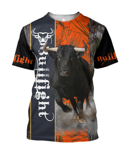 Bullfight Persionalized Name 3D All Over Printed Shirts