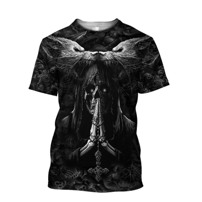 Skull 3D All Over Printed Unisex Shirts Wolf Skull