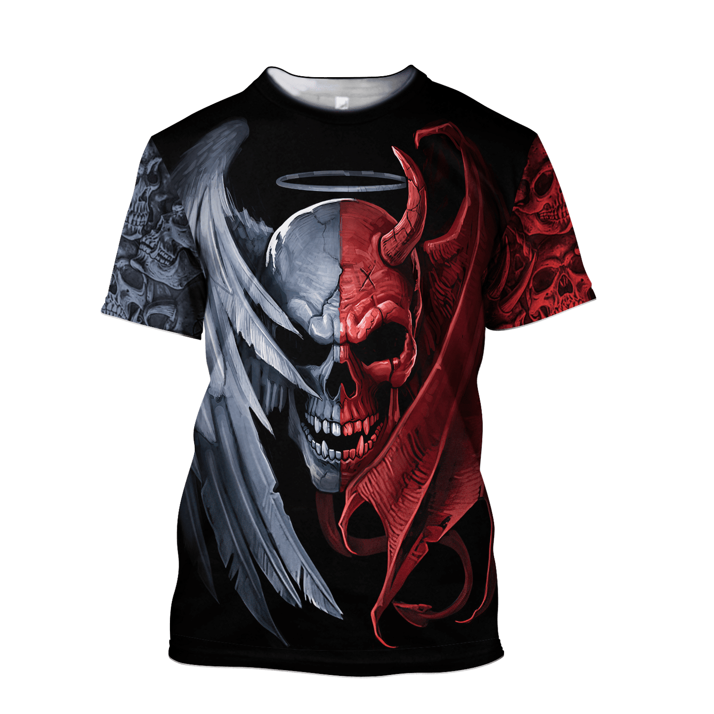Tmarc Tee Gentle And Evil Skull 3D All Over Printed Unisex Shirts
