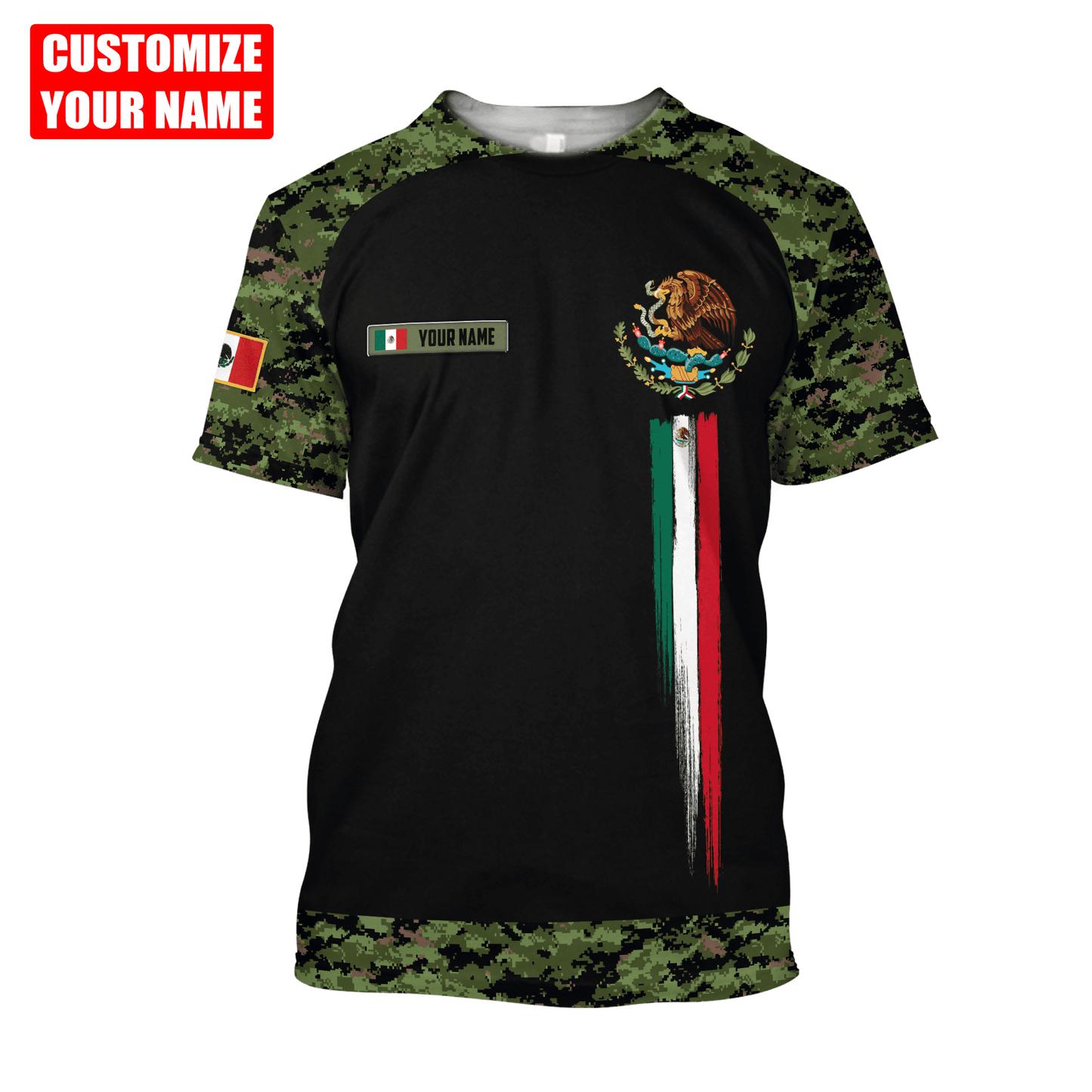 Personalized Name Mexico Combo T-shirt and Short 3D All Over Printed