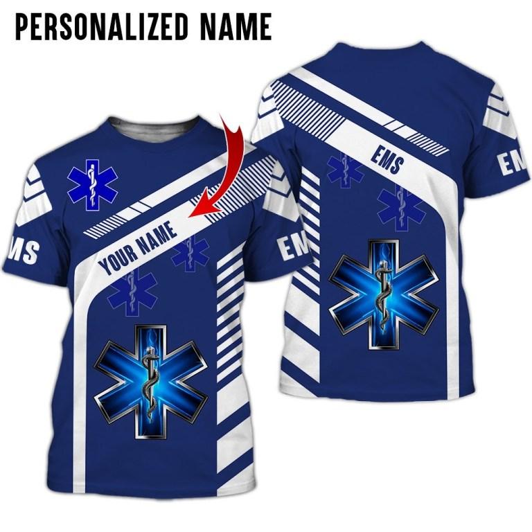 Premium EMS Personalized Name 3D All Over Printed Unisex Shirts