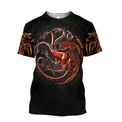 Premium Unisex All Over Printed Red Dragon Tatoo Shirts MEI