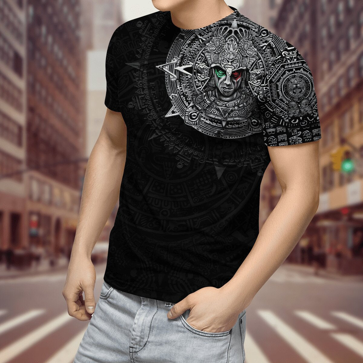 Mexico Aztec Warrior 3D All Over Printed Unisex Hoodie