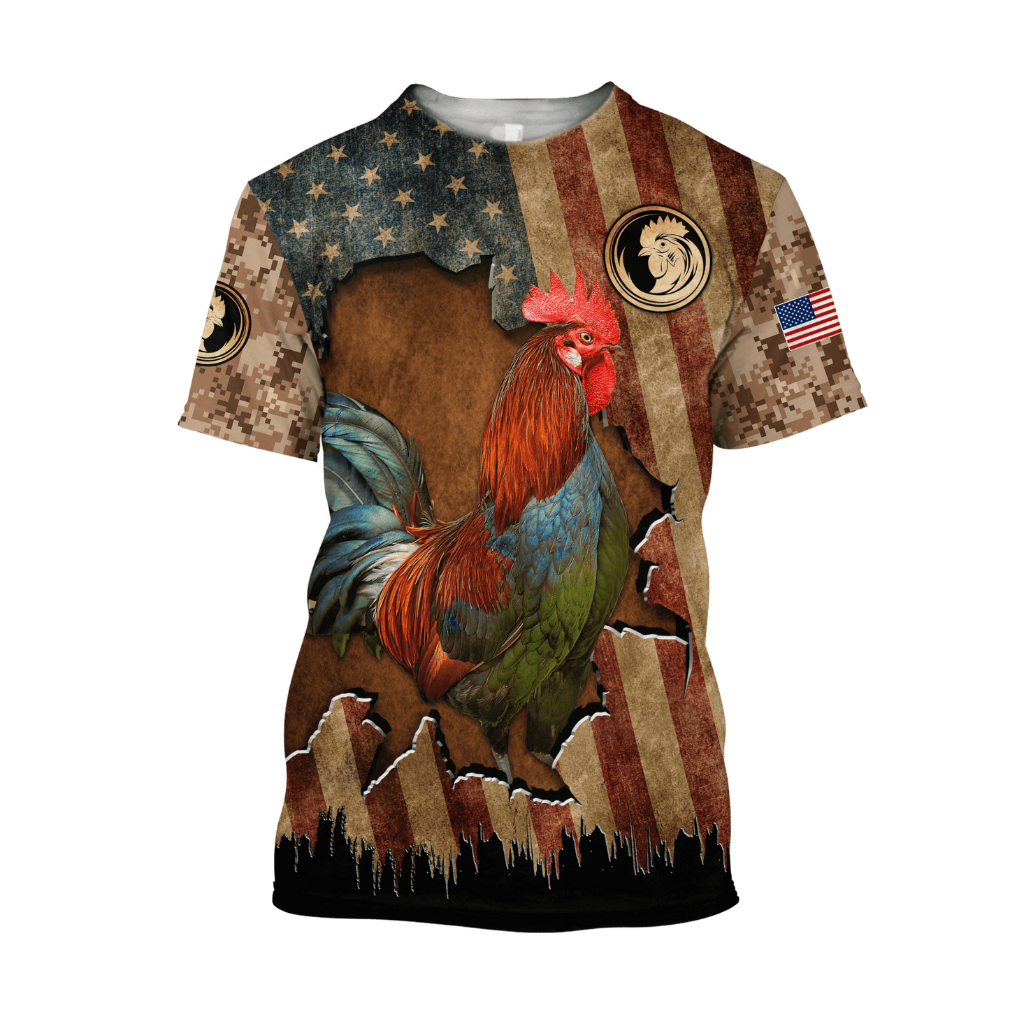 Rooster 3D Printed Unisex Shirts Pi22052102