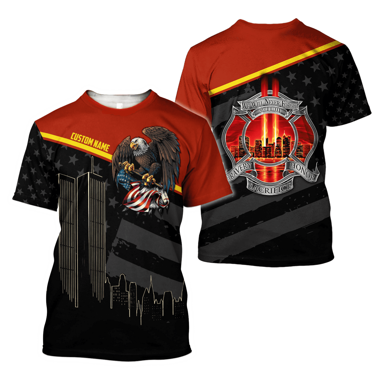 Customize Name Firefigher Combo T-Shirt And Board Short