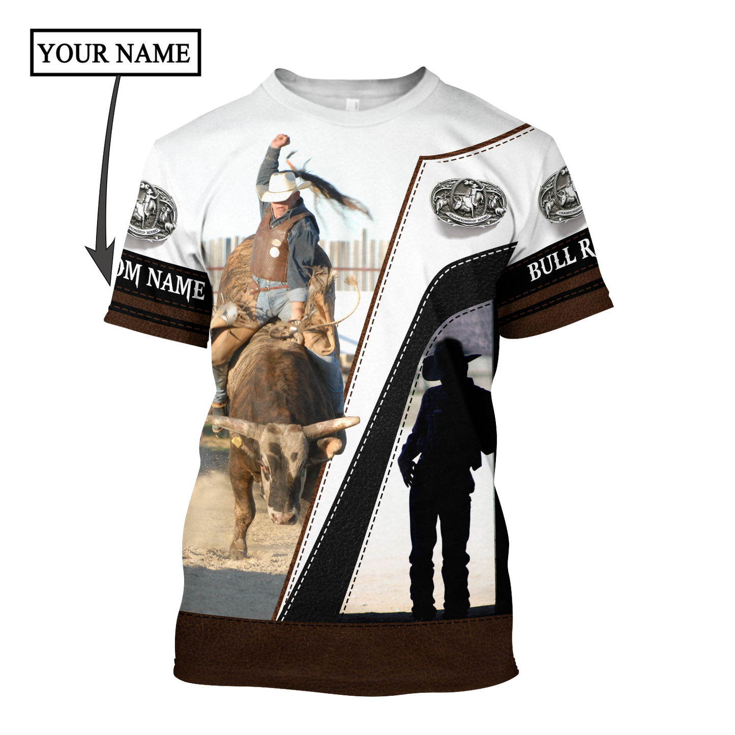 Personalized Name Bull Riding 3D All Over Printed Unisex Shirts Ride The Bull