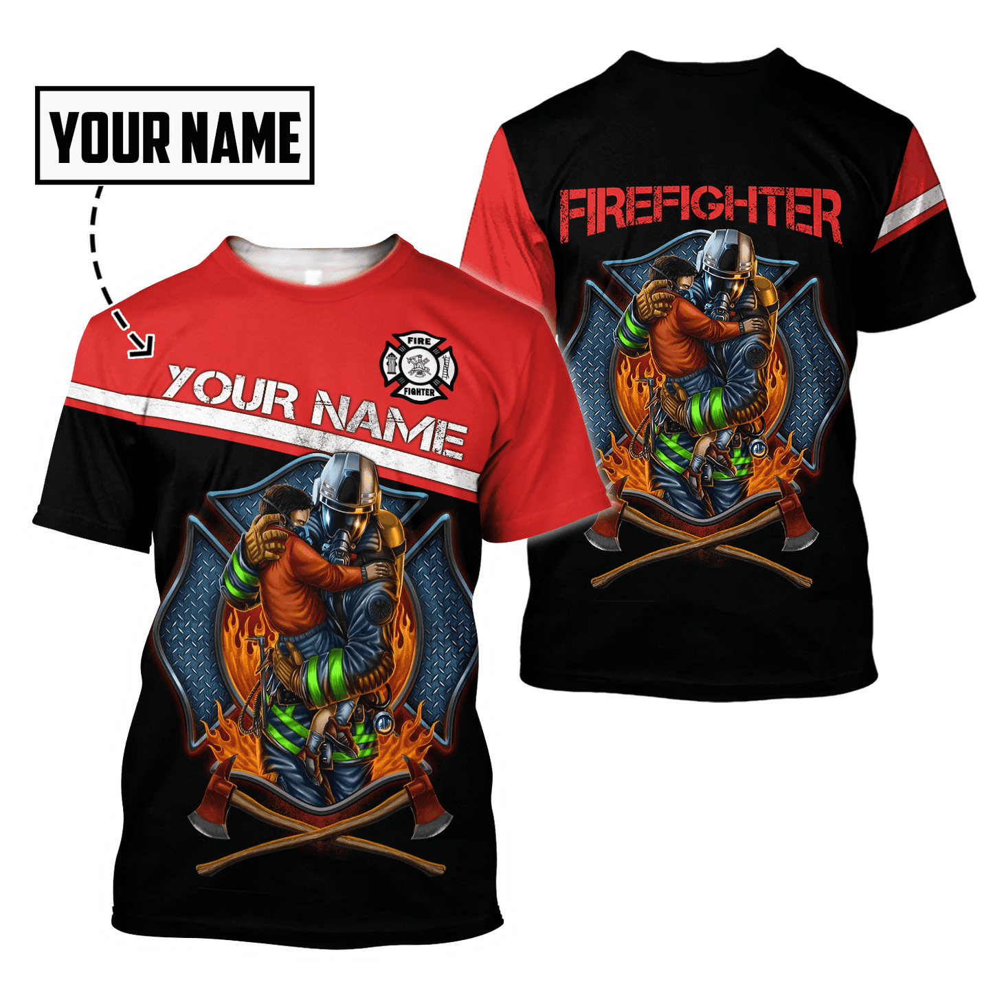 Customize Name Firefigher Hoodie For Men And Women