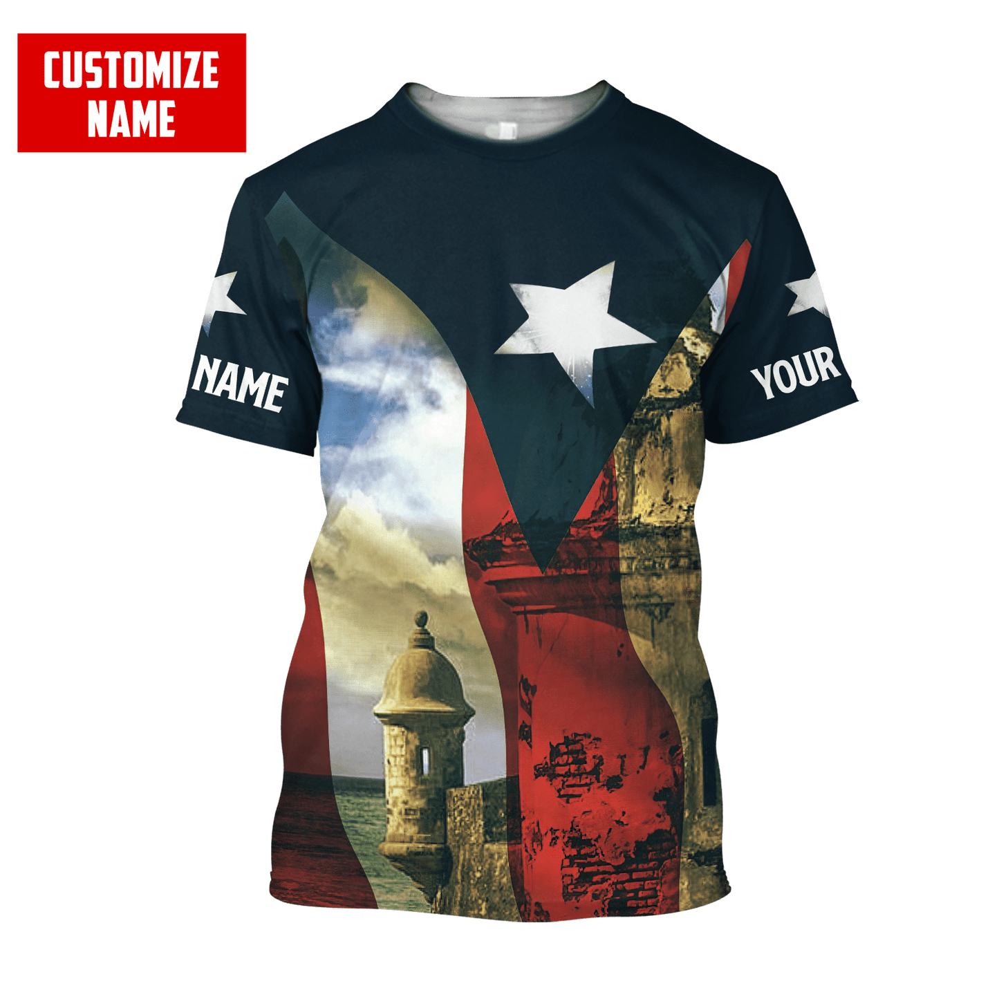 Customize Name Puerto Rico Combo T-Shirt / Board Short