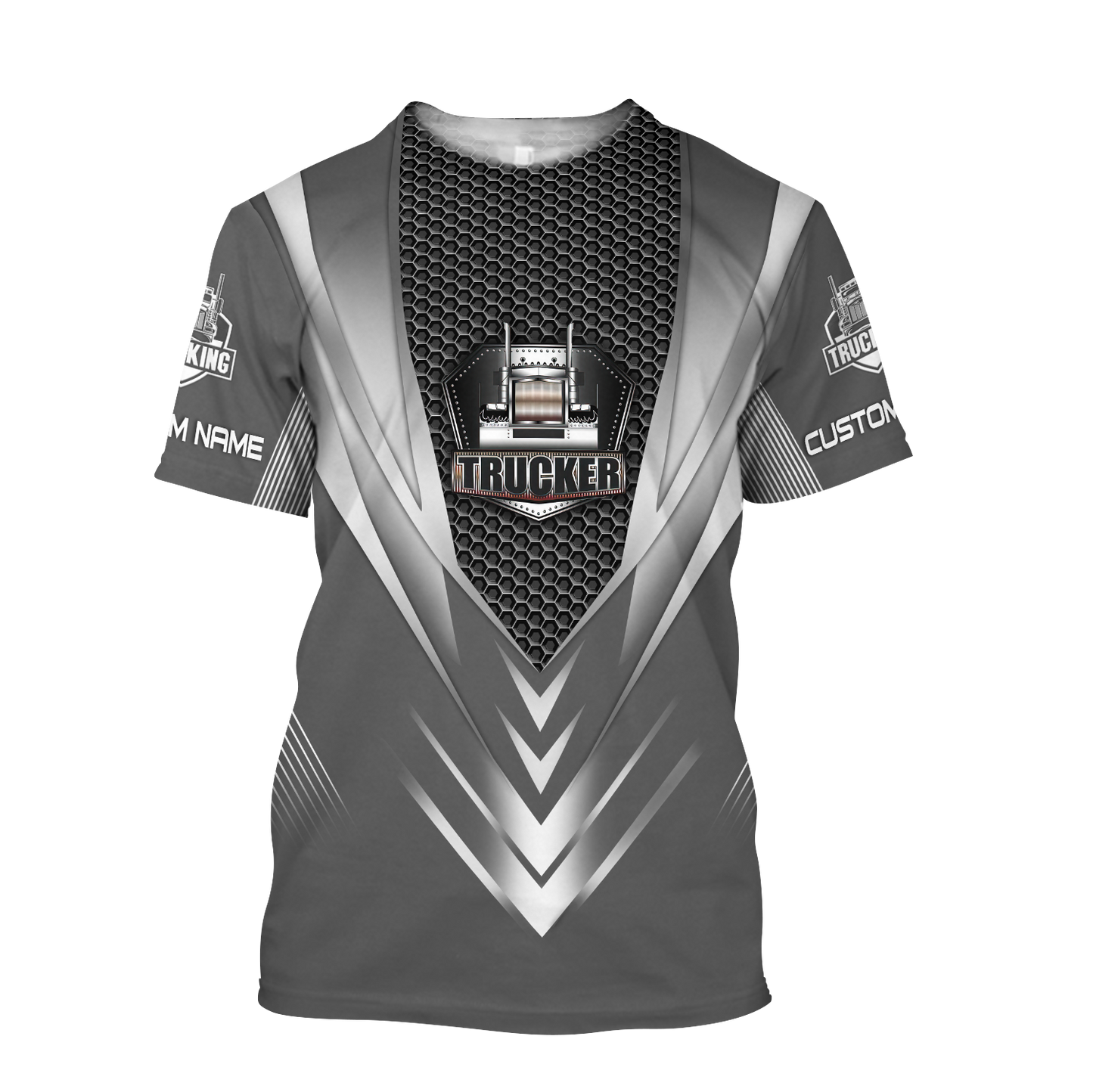 Premium Truck Driver Unisex 3D All Over Printed Grey Shirts MEI