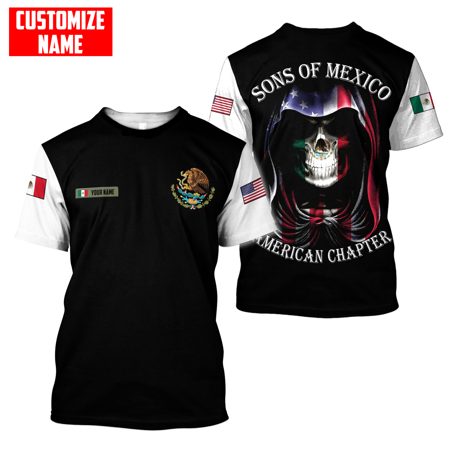 Personalized Name Mexico Combo T-shirt and Short 3D All Over Printed