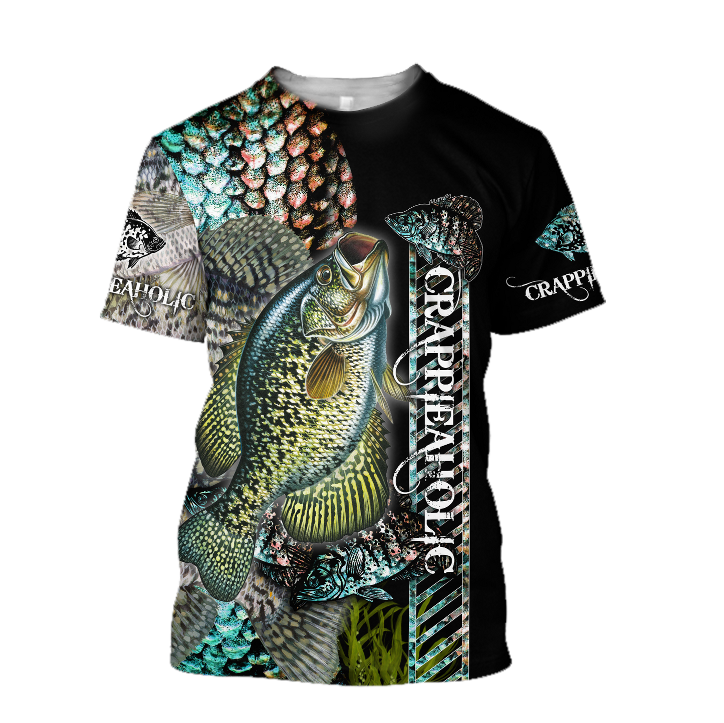 Fishaholic Crappie Fishing camo unisex 3d all over printed shirts