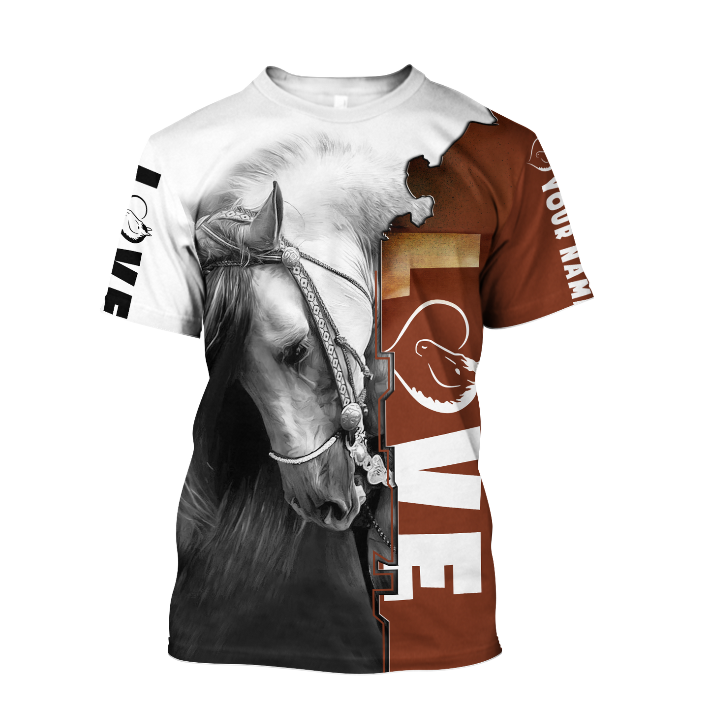 Personalized Name Premium Love Horse 3D All Over Printed Unisex Shirts