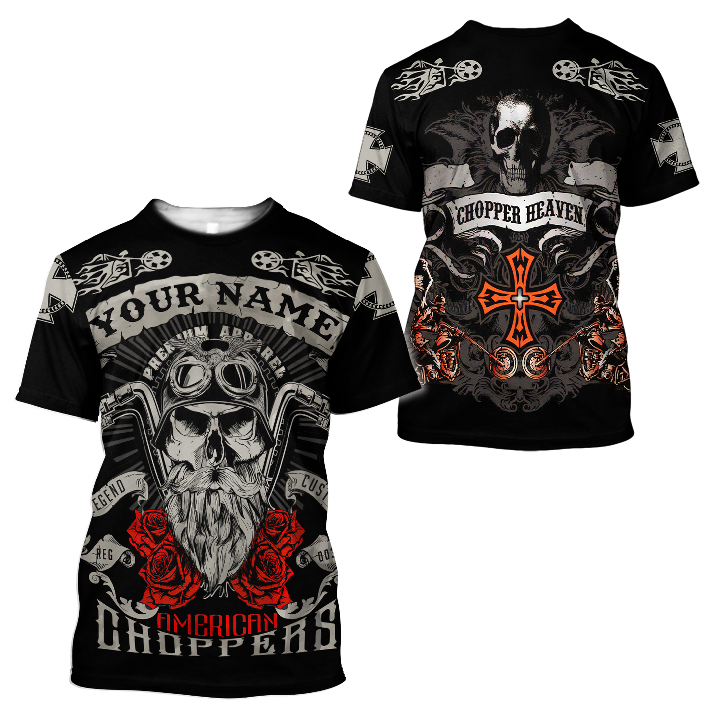 Customize Name Motorcycle Racing 3D All Over Printed Unisex Shirts American Chopper