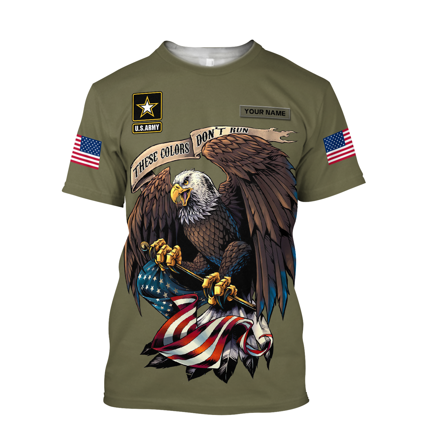 Custom name US Army Veteran Basic Eagle 3d printed shirts Proud Military