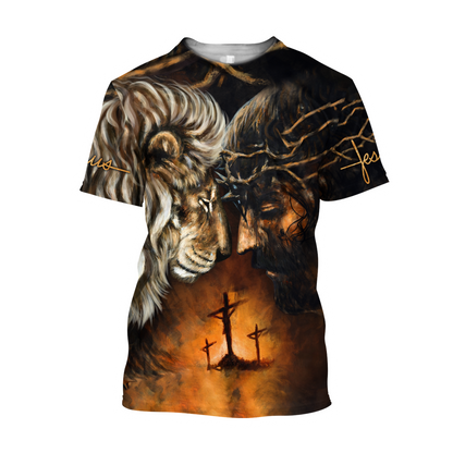 Christian Jesus Lion 3D All Over Printed Shirts