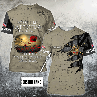 Custom name British Camo 3D Design Print Shirts