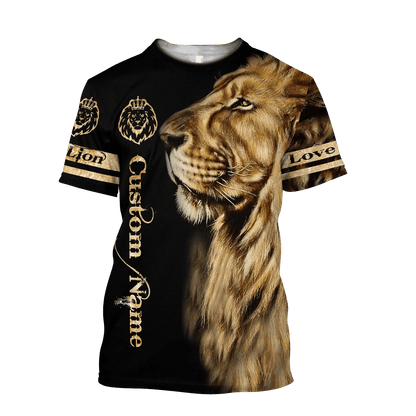 Customize Name King Lion 3D All Over Printed Unisex Shirt