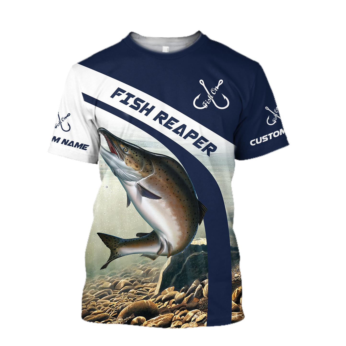 Custom name Trout-Salmon fishing design 3d print shirts