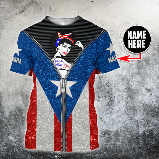 Customize Name  Puerto Rico Girl Shirts For Men And Women