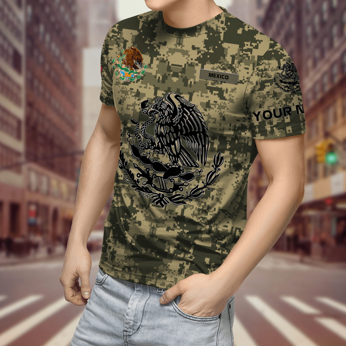 Personalized Name Mexico Coat Of Arms 3D Unisex Hoodie