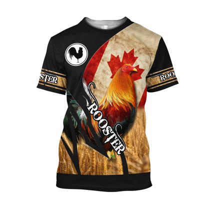 Personalized Canadian Rooster 3D Printed Unisex Shirt