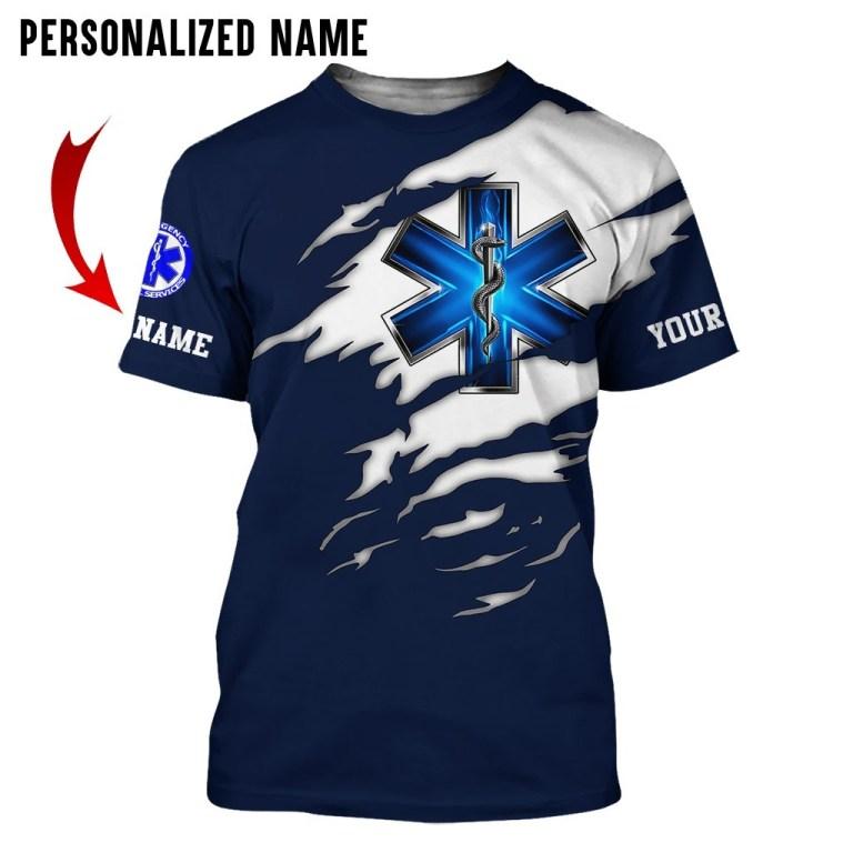 Premium EMS Personalized Name 3D All Over Printed Unisex Shirts
